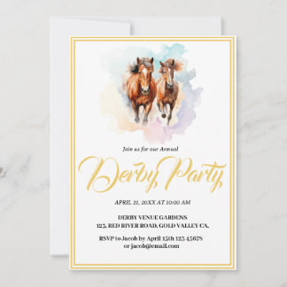 modern design Horse Derby Inbjudningar