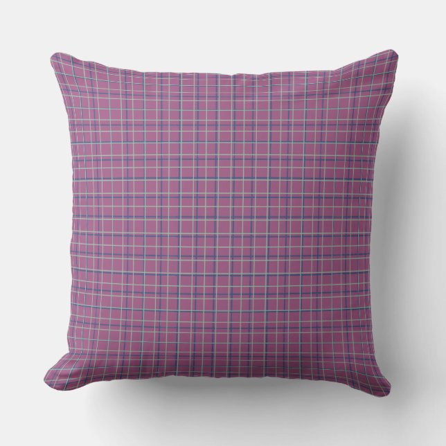Modern Design Lignes Tartan Pastel Färg Pillow Kudde (Framsida)