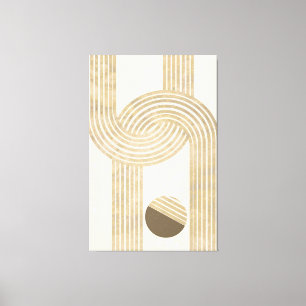 Modern design med beige och gult rand canvastryck