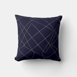 Modern design med blå streck och geometriska stre kudde