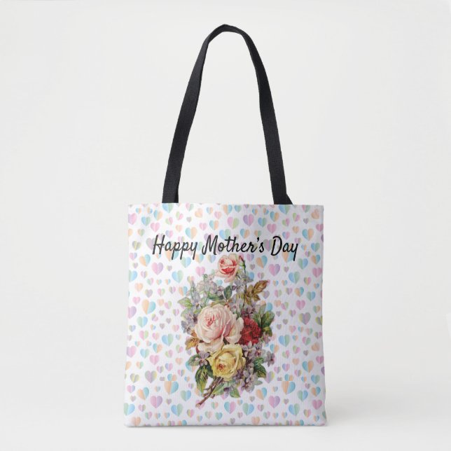 Modern design med blommotiv elegant tote tygkasse (Framsida)
