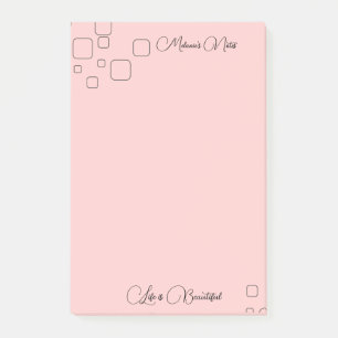 Modern design med rosa bakgrund PostIT-anteckninga Post-it Block