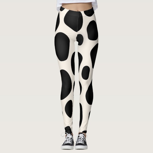 Modern design med svart mönster leggings (Framsida)