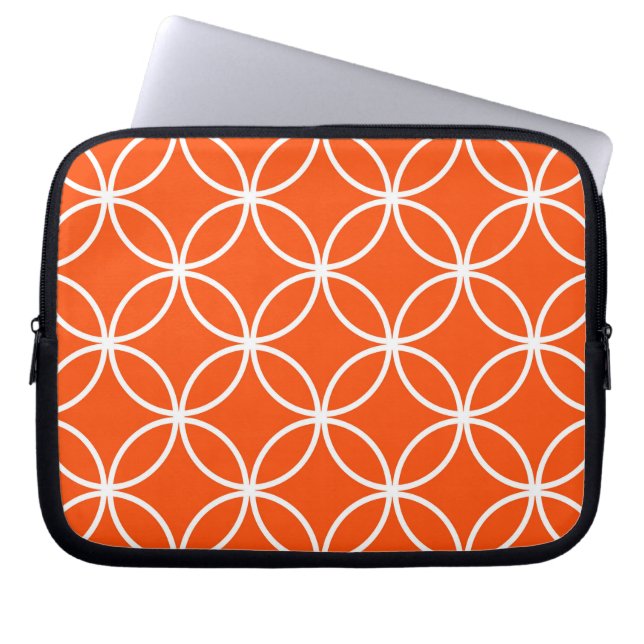 Modern design överlappande cirklar i orange laptop fodral (Framsidan)