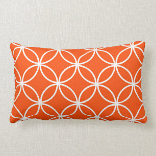 Modern design överlappande cirklar i orange lumbarkudde