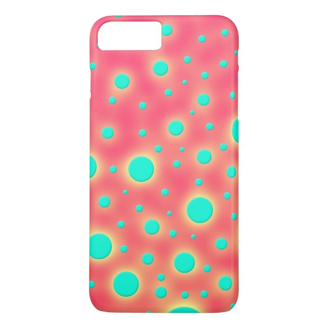 Modern design turkosa prickar över het rosa Case-Mate iPhone skal (Baksida)