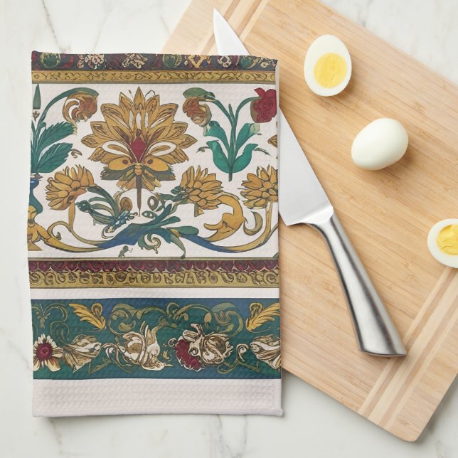 Modern designed inspired Serbian ethnic seamless 2 Kökshandduk (Vikt i Fjärdedel)