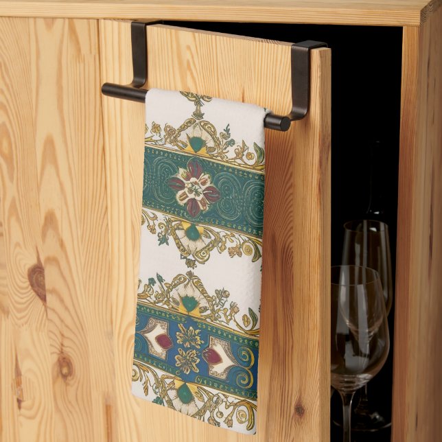 Modern designed inspired Serbian ethnic seamless 3 Kökshandduk (Thirds Fold)