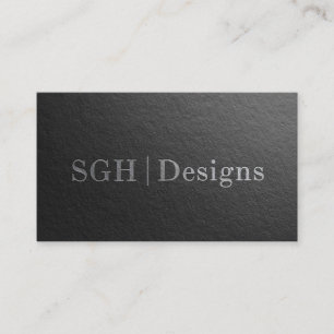 Modern designer Minimal svartvit Silver-text med i Visitkort