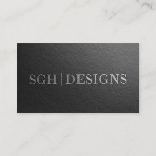 Modern designer Minimal svartvit Silver-text med i Visitkort