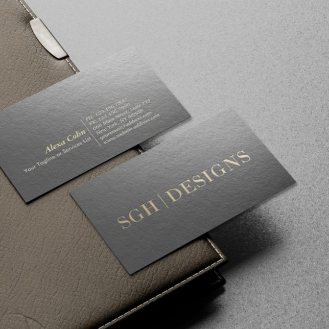 Modern designer Minimal svartvit text och text med Visitkort (Skapare uppladdad)