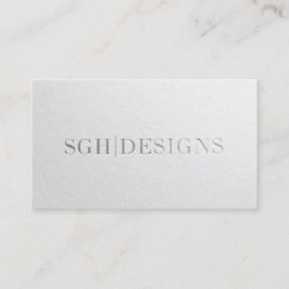 Modern designer Minimal vit Silver-text med inbädd Visitkort