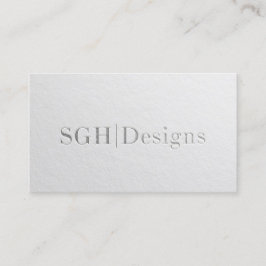 Modern designer Minimal vit Silver-text med inbädd Visitkort