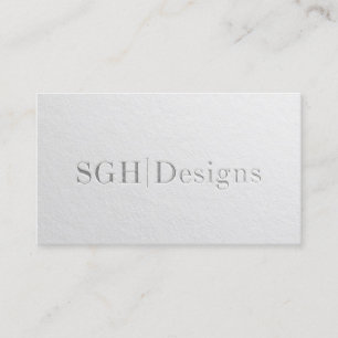 Modern designer Minimal vit Silver-text med inbädd Visitkort