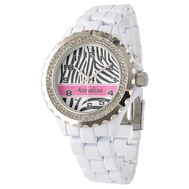 Modern designer personlig zebra rand Dam Armbandsur (Vinklad)