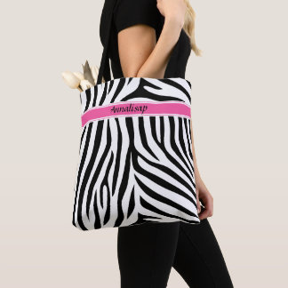 Modern designer personlig zebra rand Dam Tygkasse