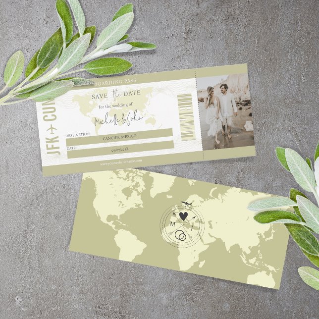 Modern destination för fotoboardingpass inbjudningar (Skapare uppladdad)