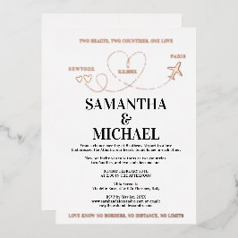 Modern Destination Wedding Airplane Heart