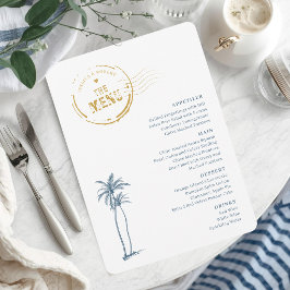 Modern Destination Wedding Menu Card Meny