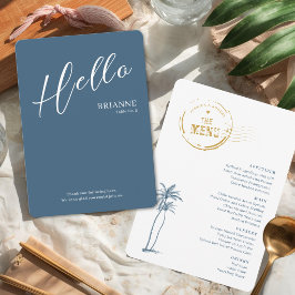Modern Destination Wedding Place and Menu Card Meny