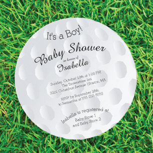 Modern Det är en pojk Golf Boll Baby Shower-inbjud Inbjudningar