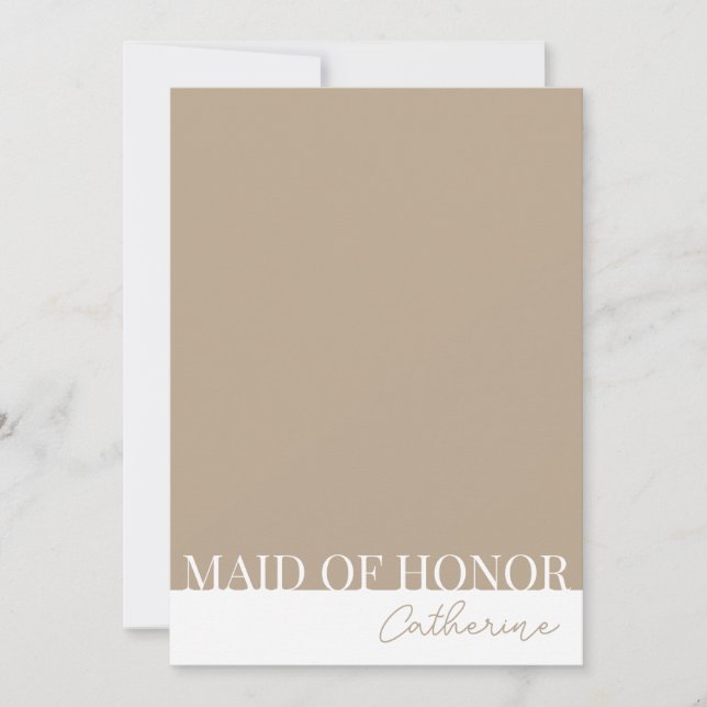 Modern, detaljerat Frieri kort för Maid of honor (Framsida)