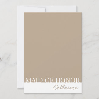 Modern, detaljerat Frieri kort för Maid of honor