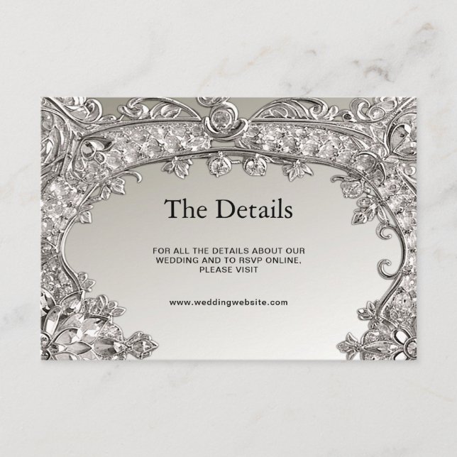 Modern detaljförslutningskort för Silver Ornate Tilläggskort (Framsida)