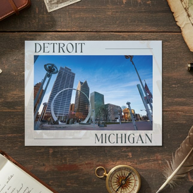 Modern Detroit Landmark-vykort Vykort (Detroit Landmark Postcard)
