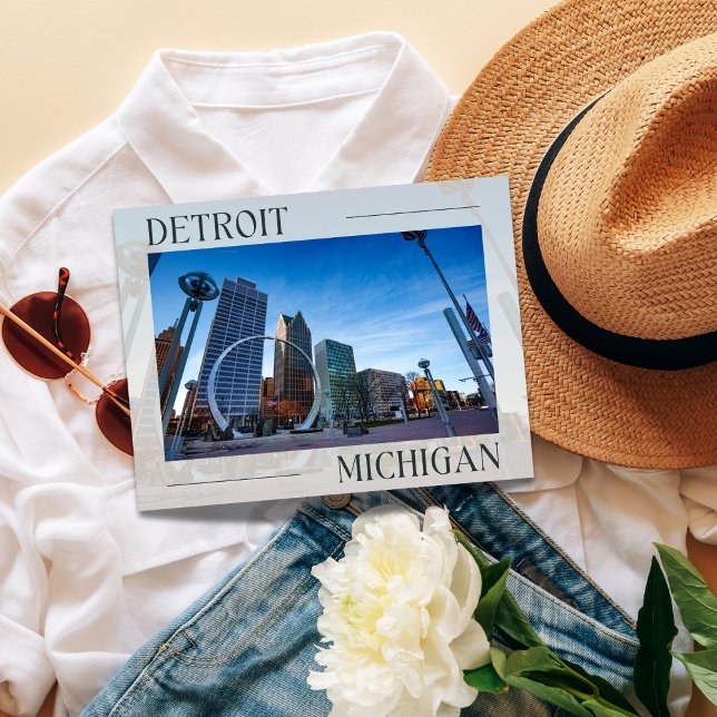 Modern Detroit Landmark-vykort Vykort (Detroit Landmark Postcard)