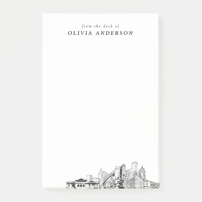 Modern Detroit Professionell Gift-Personlig Post-it Block (Framsida)