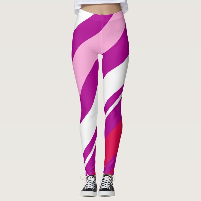 Modern diagonal-balkar i Rand Leggings (Framsida)