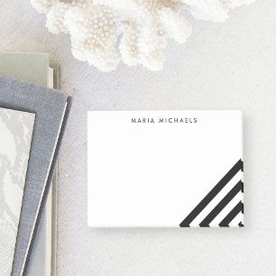 Modern diagonal Black & White Rand Post-it Block