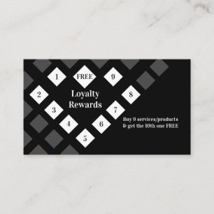 Modern Diamond Heart Loyalty Rewards Black Visitkort