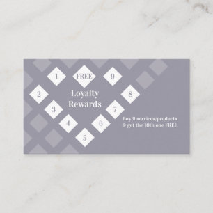 Modern Diamond Heart Loyalty Rewards Grått Lilac Visitkort