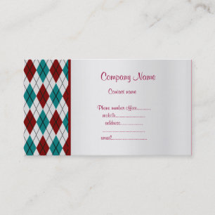 MODERN DIAMOND RED TEAL-AFFÄRSKORT VISITKORT