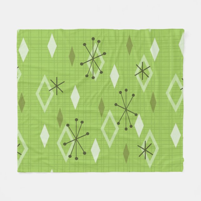 Modern Diamonds Chartreuse Fleecefilt (Framsidan (Horisontell))