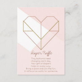 Modern Diaper Raffle Card – Abstract Heart Baby Tilläggskort
