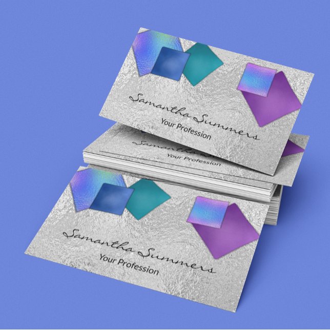 Modern Dichroisk Fused Glas Konst Vit Visitkort (Skapare uppladdad)
