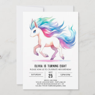 Modern Digital Horse Birthday Inbjudningar