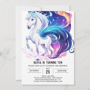 Modern Digital Horse Birthday Inbjudningar