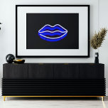 Modern digital konst | Blått Neon Wall Light Läppa Poster<br><div class="desc">Modern digital konst | Blått Neon Wall Light Läppar Poster</div>