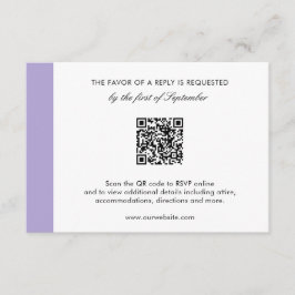 Modern Digital Lavender Lila QR-kod Bröllop OSA Kort