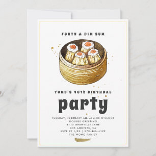 Modern Dim Sum 40-års födelsedagsinbjudan