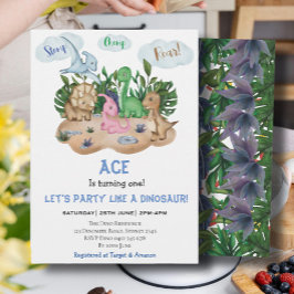 Modern Dinosaur Barns födelsedag Party! Vrål! Inbjudningar