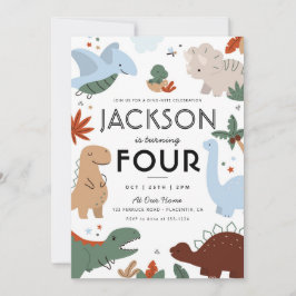 Modern Dinosaur-Födelsedagsfest Inbjudningar