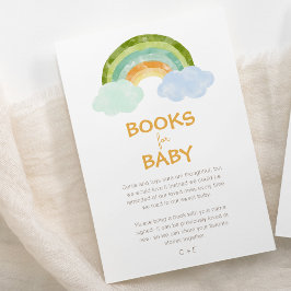 Modern dinosaur Rainbow Baby Shower Bokar för Baby Tilläggskort