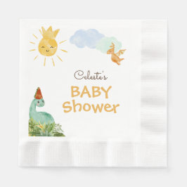 Modern dinosaur White Baby Shower Napkins Pappersservett