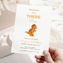 Modern dinosaurir-minimalistisk tredubbel Rex 3:e Inbjudningar