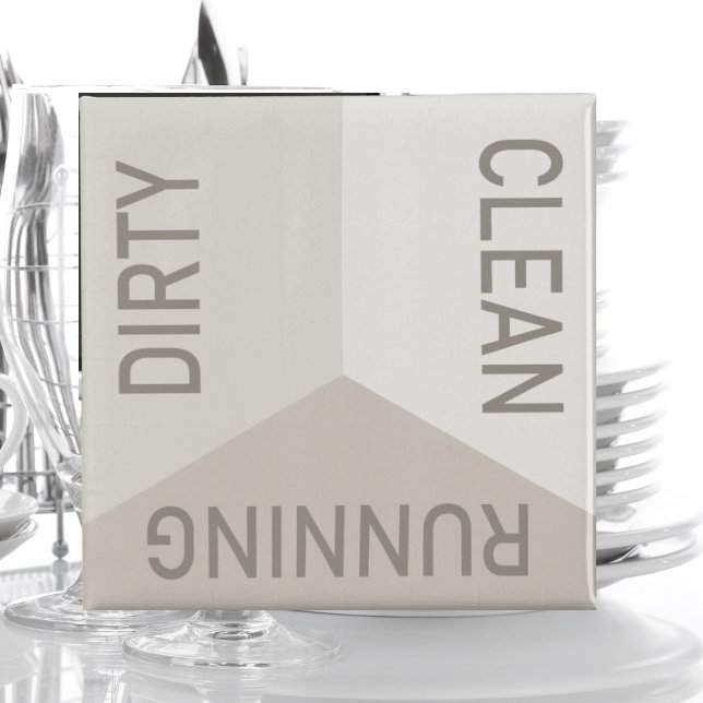 Modern Dishwasher Dirty Clean Runding Reversible Magnet (Modern Attractive Dishwasher Magnet for Workplace or Home)